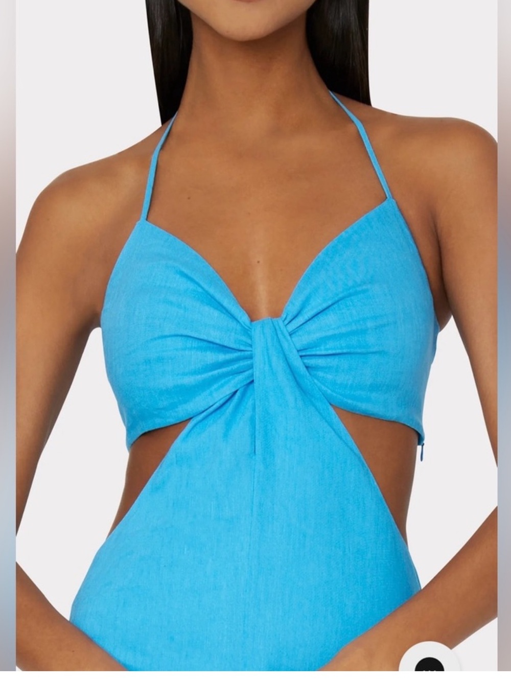 Milly Bright Blue Halter Cutout Evening Dress